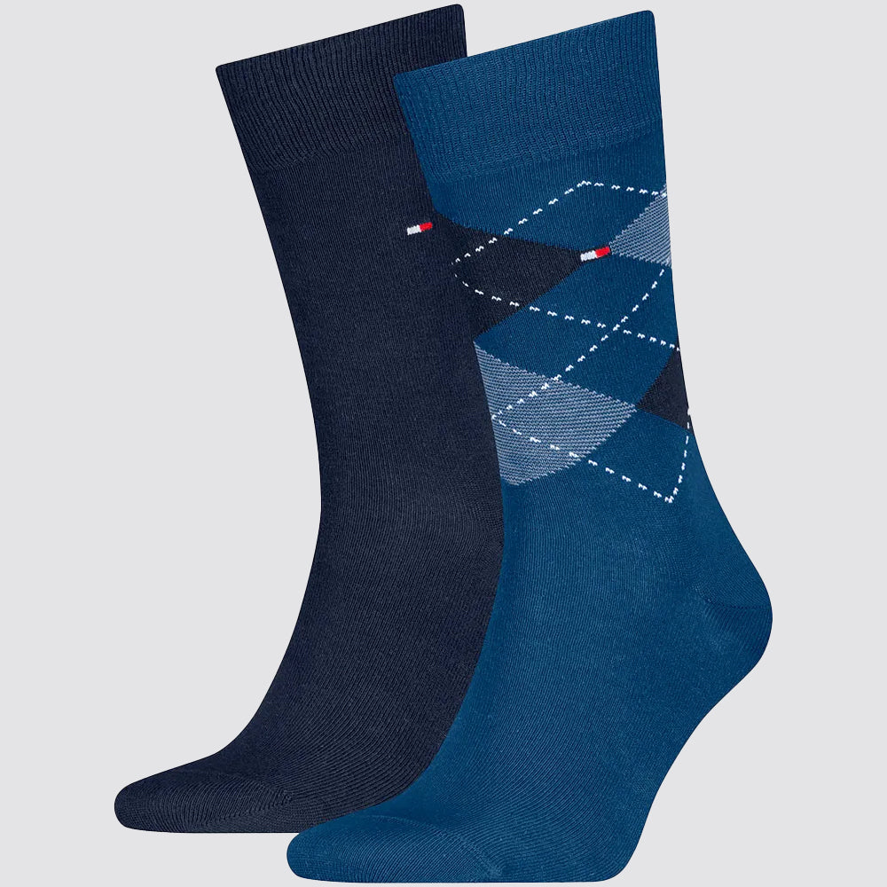 2 paia calze argyle a quadri uomo tommy hilfiger