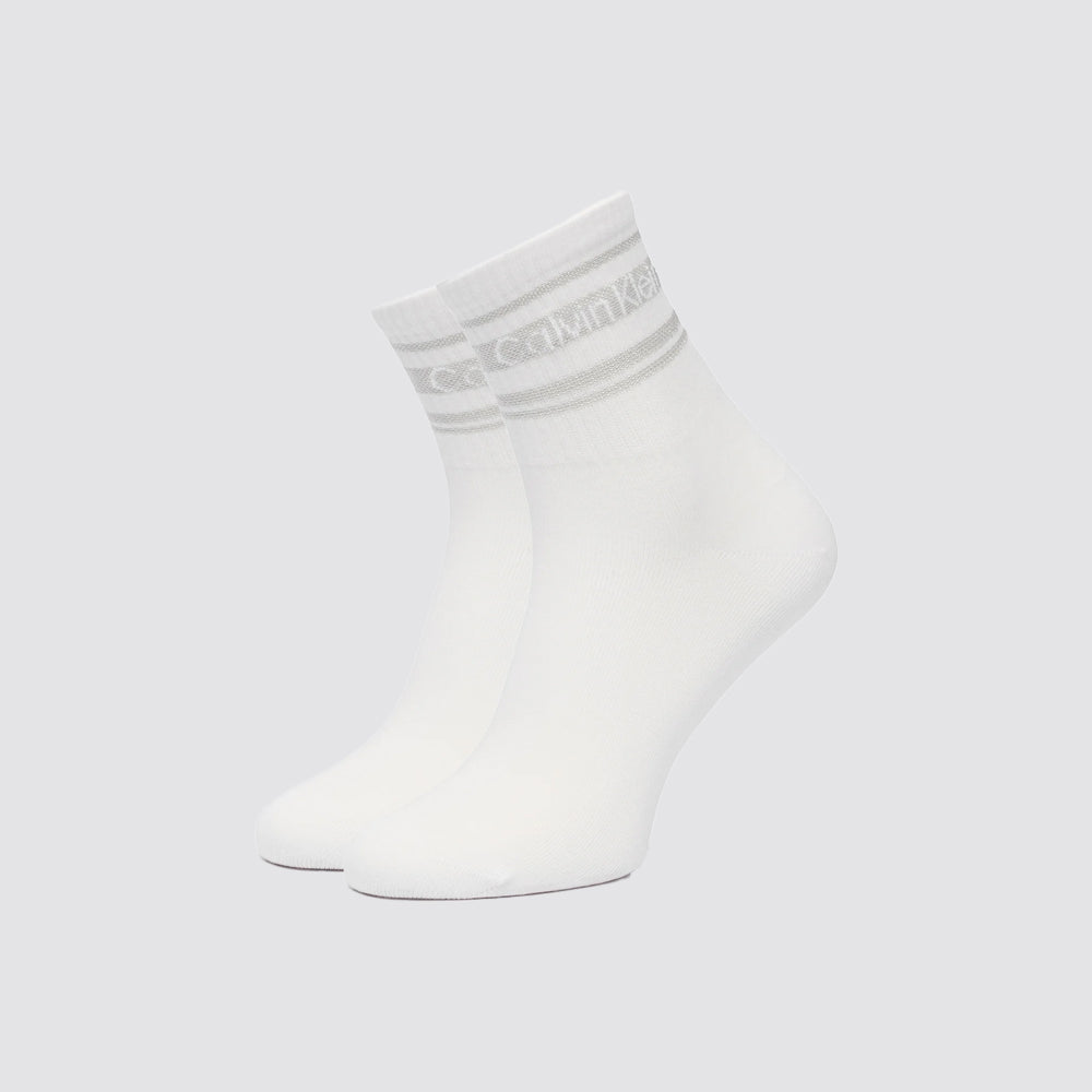 2 paia calze corte sportive con logo donna calvin klein