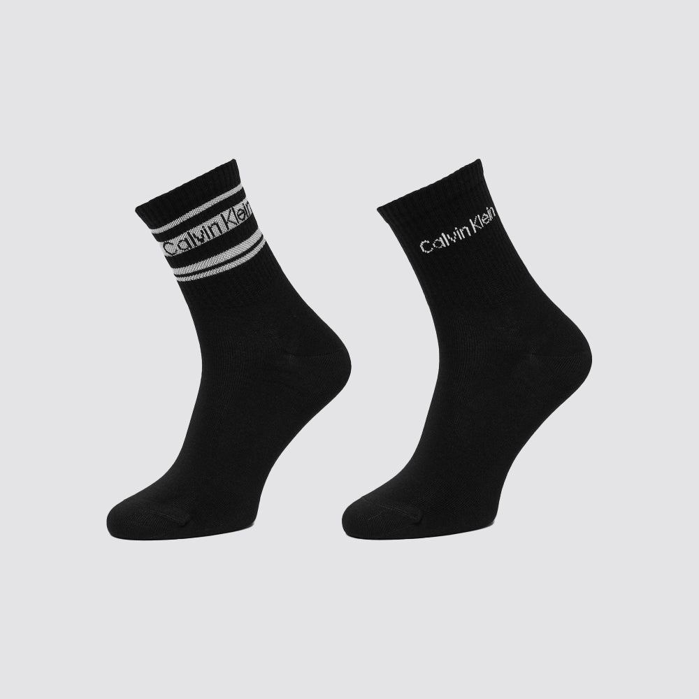 2 paia calze corte sportive con logo donna calvin klein
