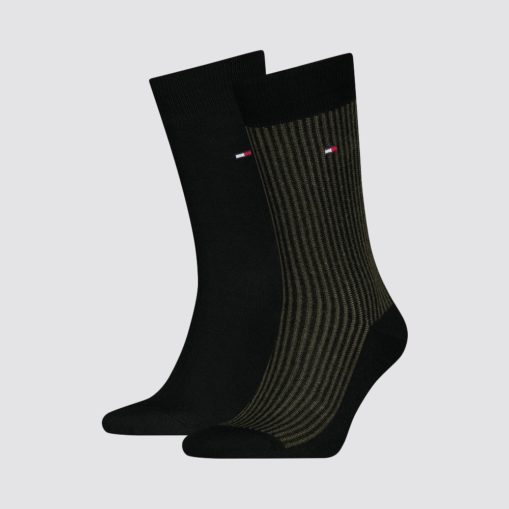 2 paia calze ithaca a righe uomo tommy hilfiger