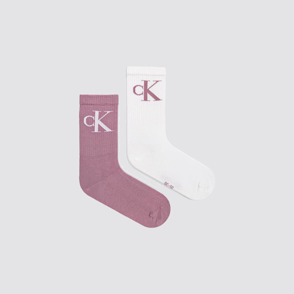 2 paia calze lunghe con monogramma donna calvin klein jeans