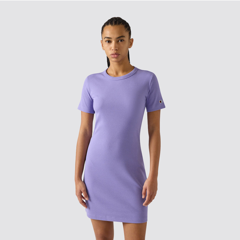 Abito donna costina stretch manica corta fitted