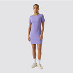 Abito donna costina stretch manica corta fitted