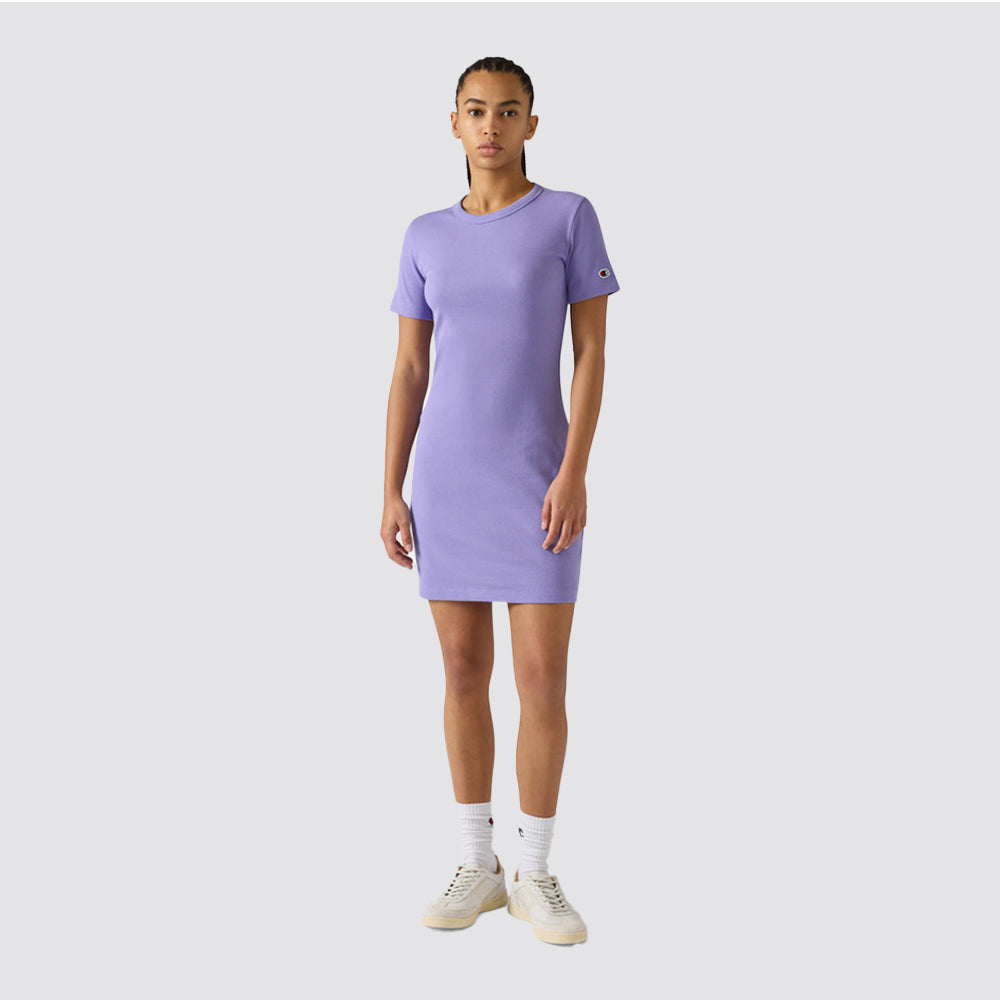 Abito donna costina stretch manica corta fitted