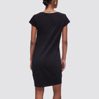 Abito donna manica corta maxi logo in jersey di cotone