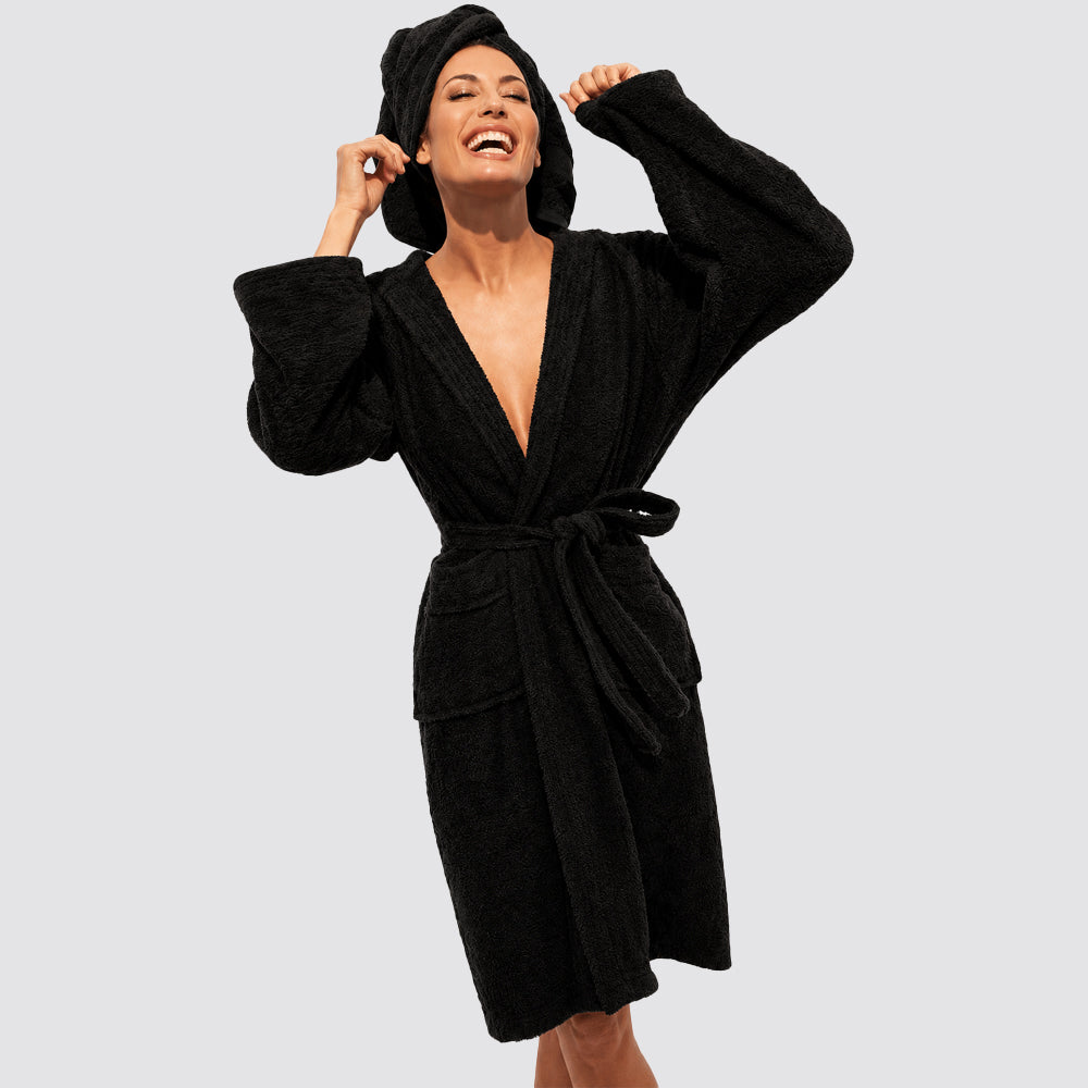 Accappatoio unisex spugna con cappuccio
