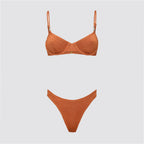 Bikini donna reggiseno con ferretto e slip americano fisso