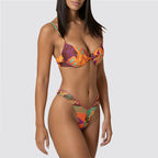 Bikini donna reggiseno con ferretto e slip americano fisso