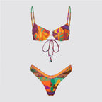 Bikini donna reggiseno con ferretto e slip americano fisso