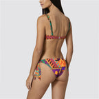 Bikini donna reggiseno con ferretto e slip regolabile