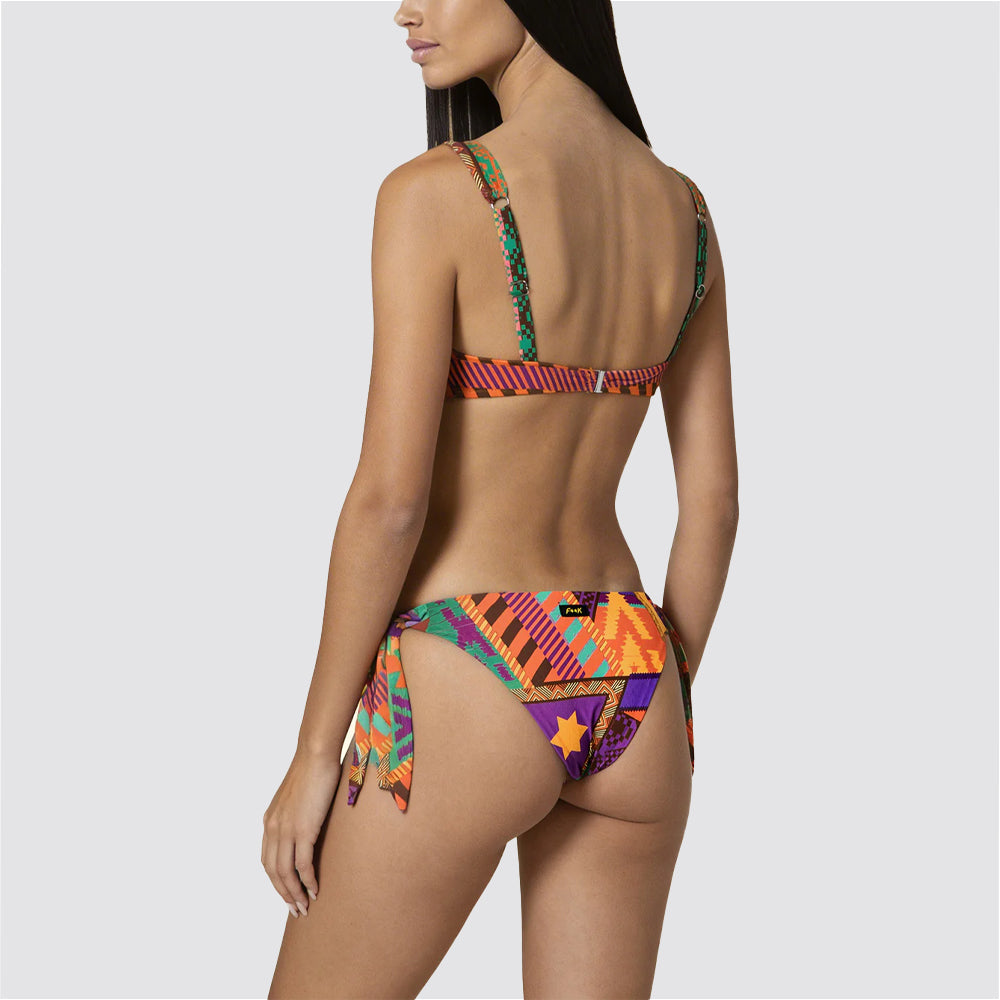 Bikini donna reggiseno con ferretto e slip regolabile