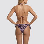 Bikini donna triangolo con slip regolabile fantasia