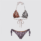 Bikini donna triangolo con slip regolabile fantasia