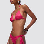 Bikini donna triangolo e slip con laccetti zebra