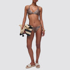 Bikini donna triangolo e slip con stampa animalier