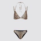 Bikini donna triangolo e slip con stampa animalier