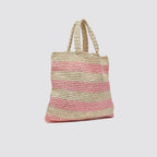 Borsa da spiaggia donna intrecciata a righe capiente