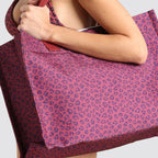 Borsa mare donna maculata con zip