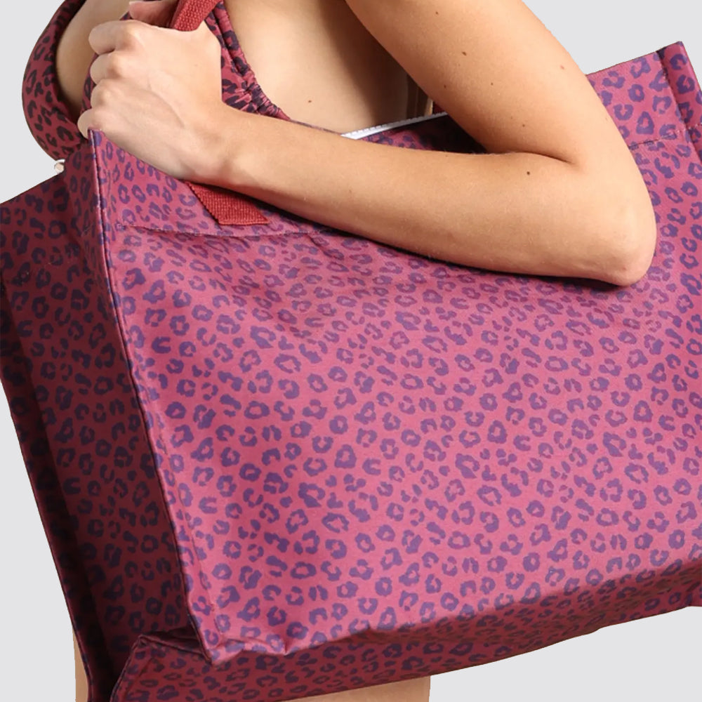 Borsa mare donna maculata con zip