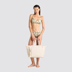 Borsa mare donna rigata con zip