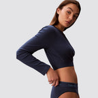 Calvin klein t-shirt manica lunga donna costina slim fit