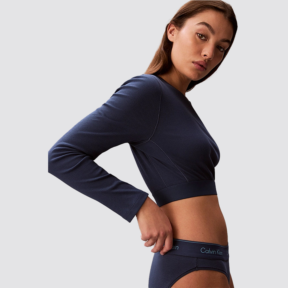 Calvin klein t-shirt manica lunga donna costina slim fit
