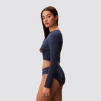 Calvin klein t-shirt manica lunga donna costina slim fit