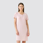 Camicia da notte donna manica corta con 4 bottoni