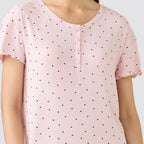 Camicia da notte donna manica corta con 4 bottoni