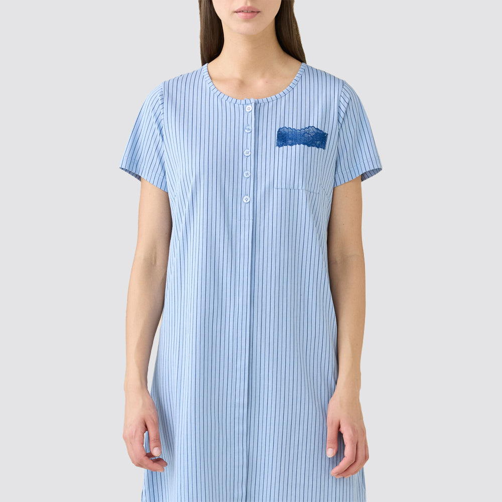 Camicia da notte donna manica corta in jersey di cotone