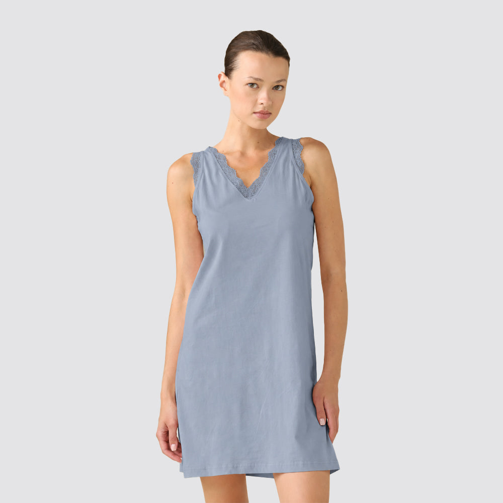 Camicia da notte donna spalla larga scollo a v