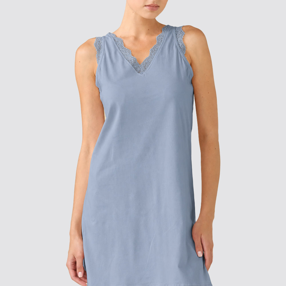 Camicia da notte donna spalla larga scollo a v