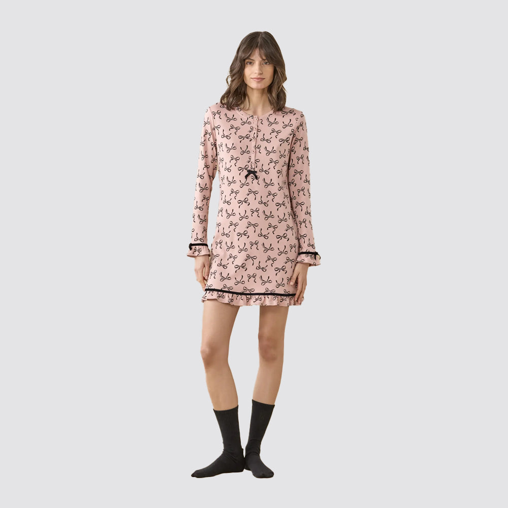 Camicia da notte noidÌnotte cute ribbons caldo cotone