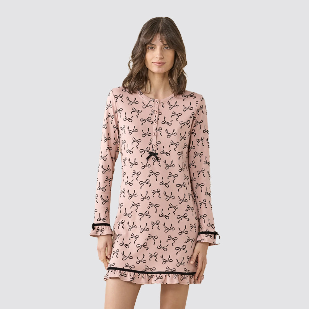 Camicia da notte noidÌnotte cute ribbons caldo cotone