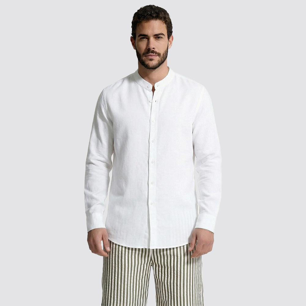 Camicia uomo f**k coreana lino viscosa regular