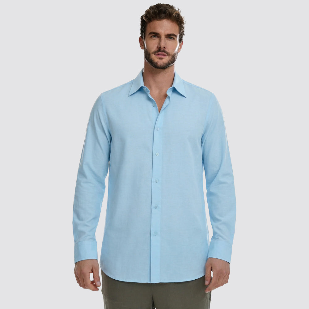 Camicia uomo f**k lino viscosa regular fit