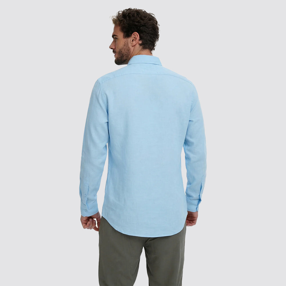 Camicia uomo f**k lino viscosa regular fit