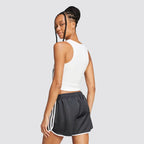 Canotta donna a costine slim fit logo