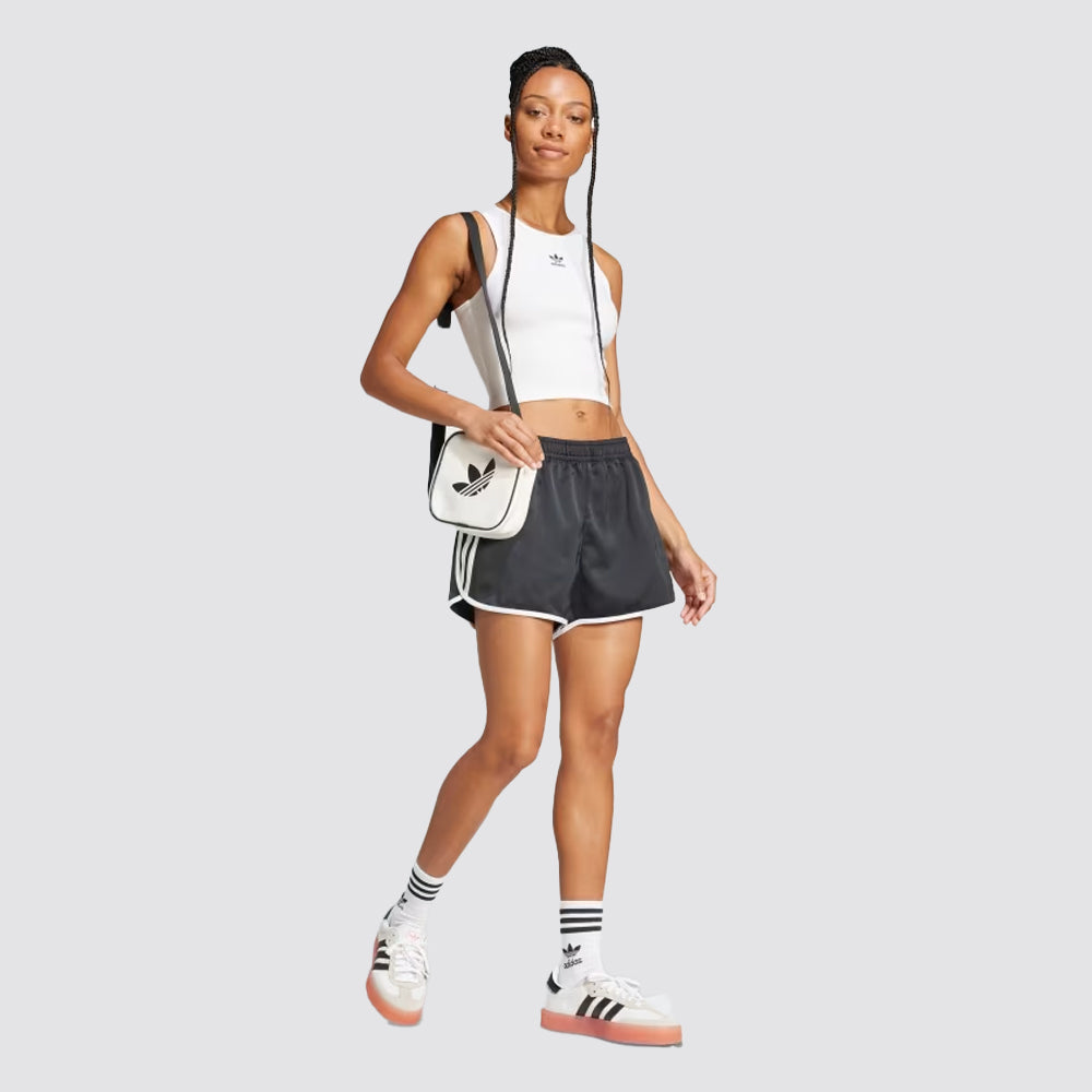 Canotta donna a costine slim fit logo