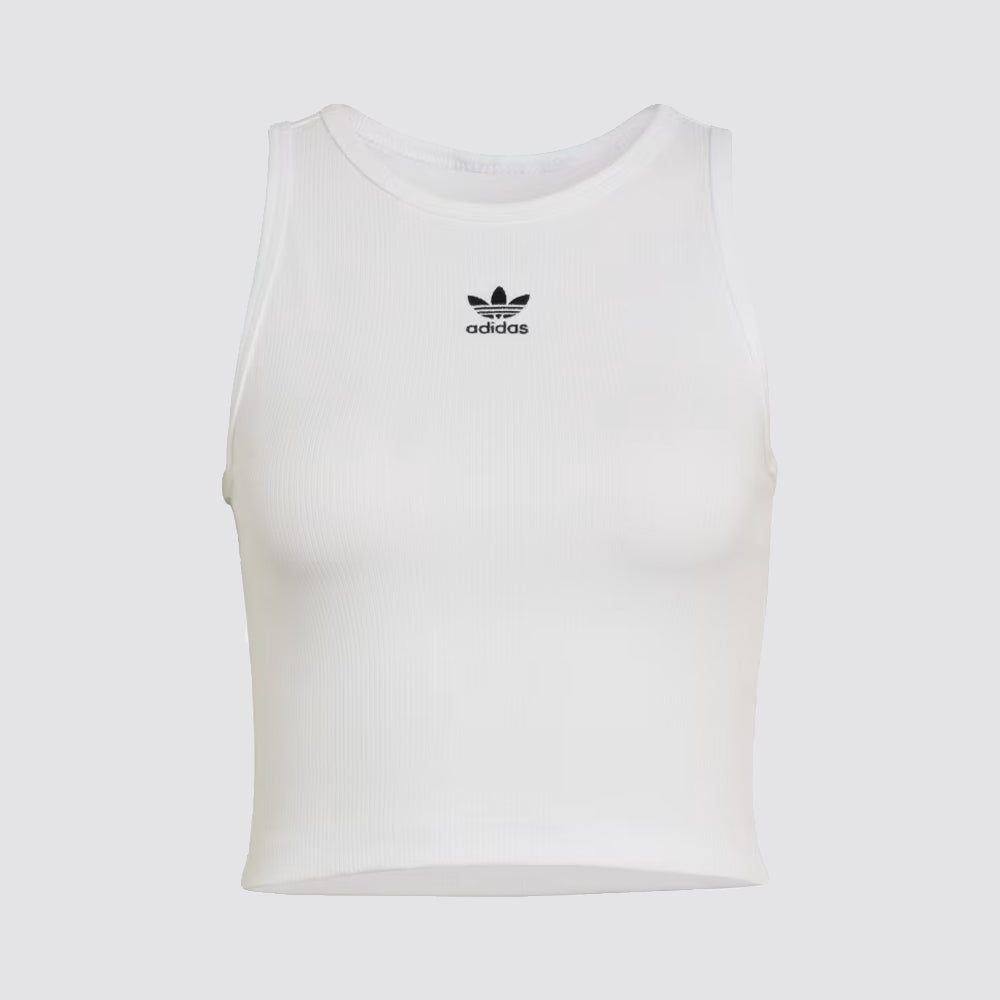 Canotta donna a costine slim fit logo