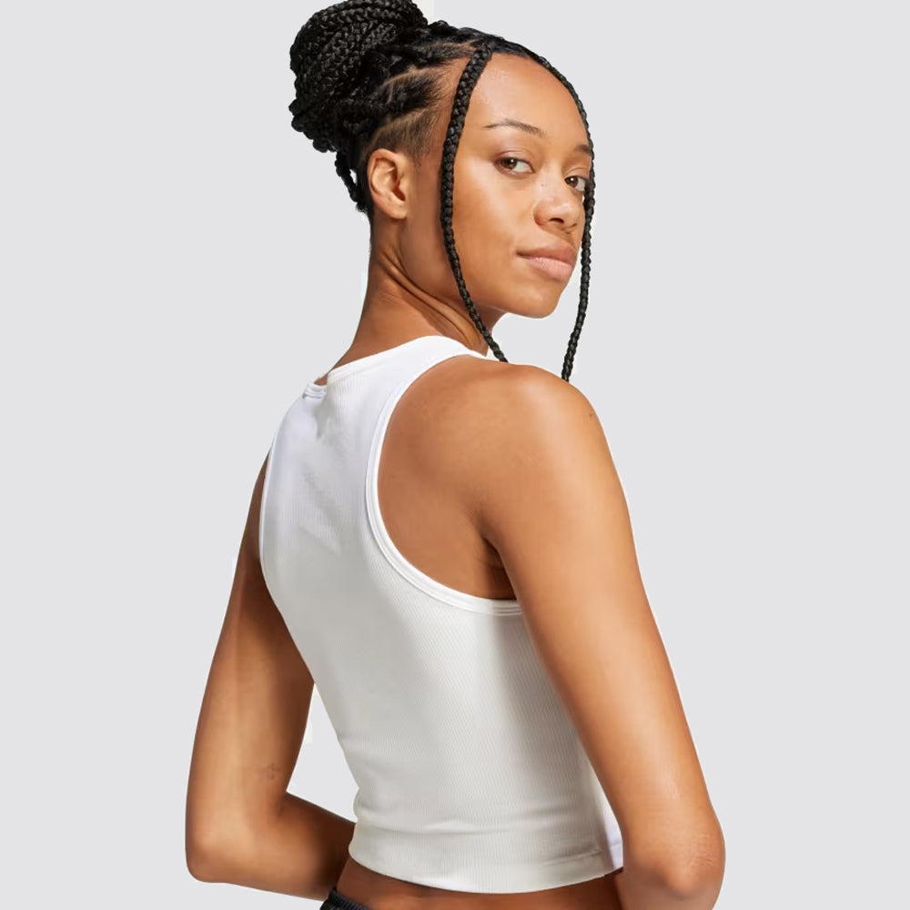 Canotta donna a costine slim fit logo