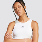 Canotta donna a costine slim fit logo