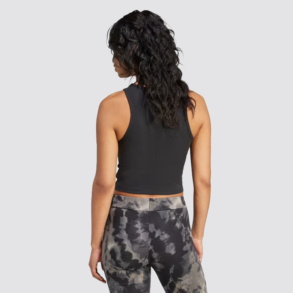 Canotta donna a costine slim fit logo