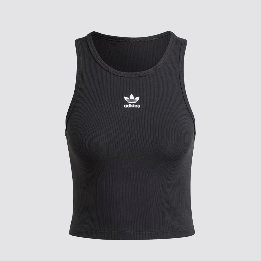 Canotta donna a costine slim fit logo