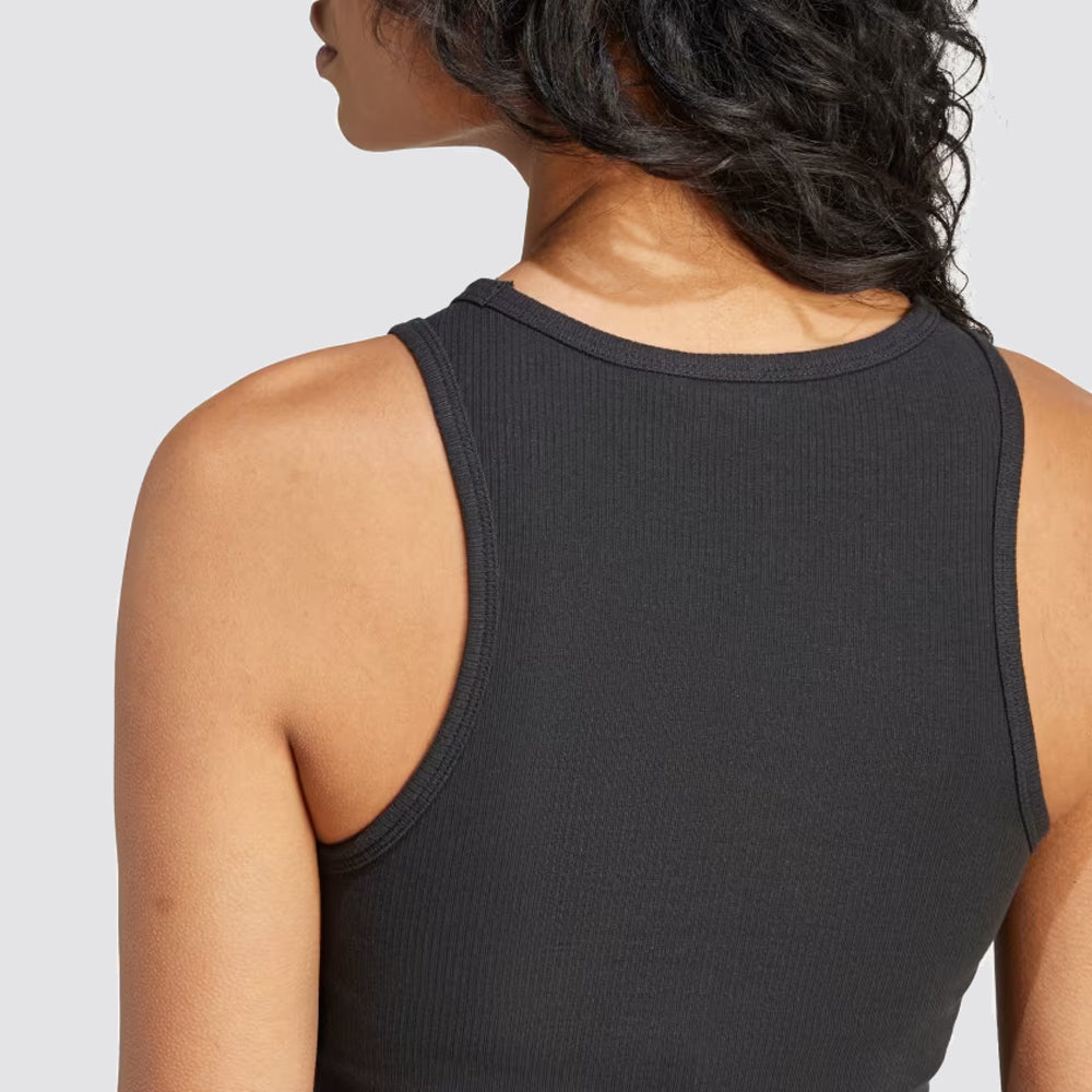 Canotta donna a costine slim fit logo