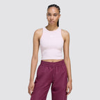 Canotta donna a costine slim fit logo