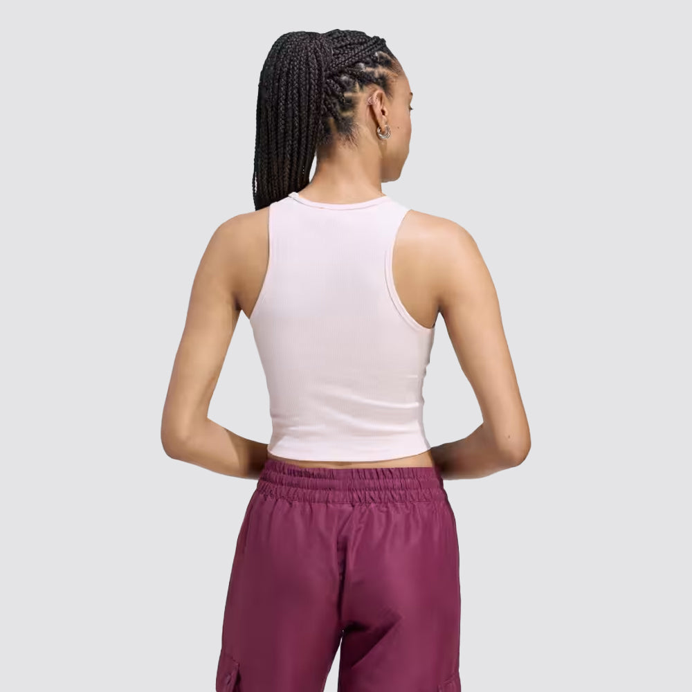 Canotta donna a costine slim fit logo