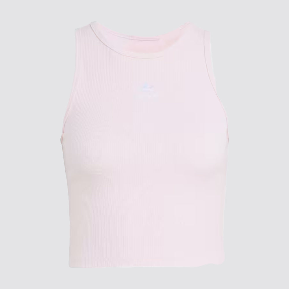 Canotta donna a costine slim fit logo