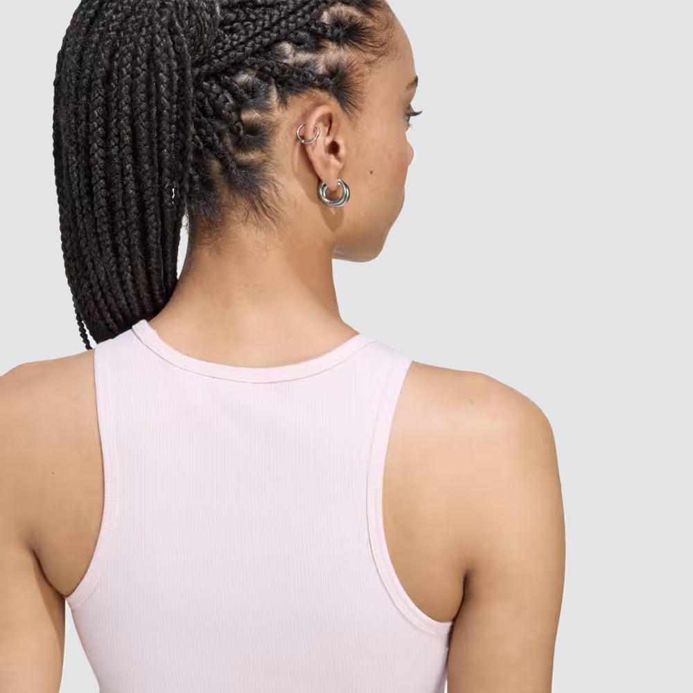 Canotta donna a costine slim fit logo