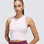 Canotta donna a costine slim fit logo